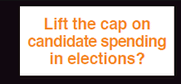 Lift the cap on candidate spending in elections?