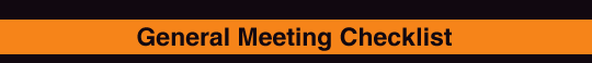 General Meeting Checklist