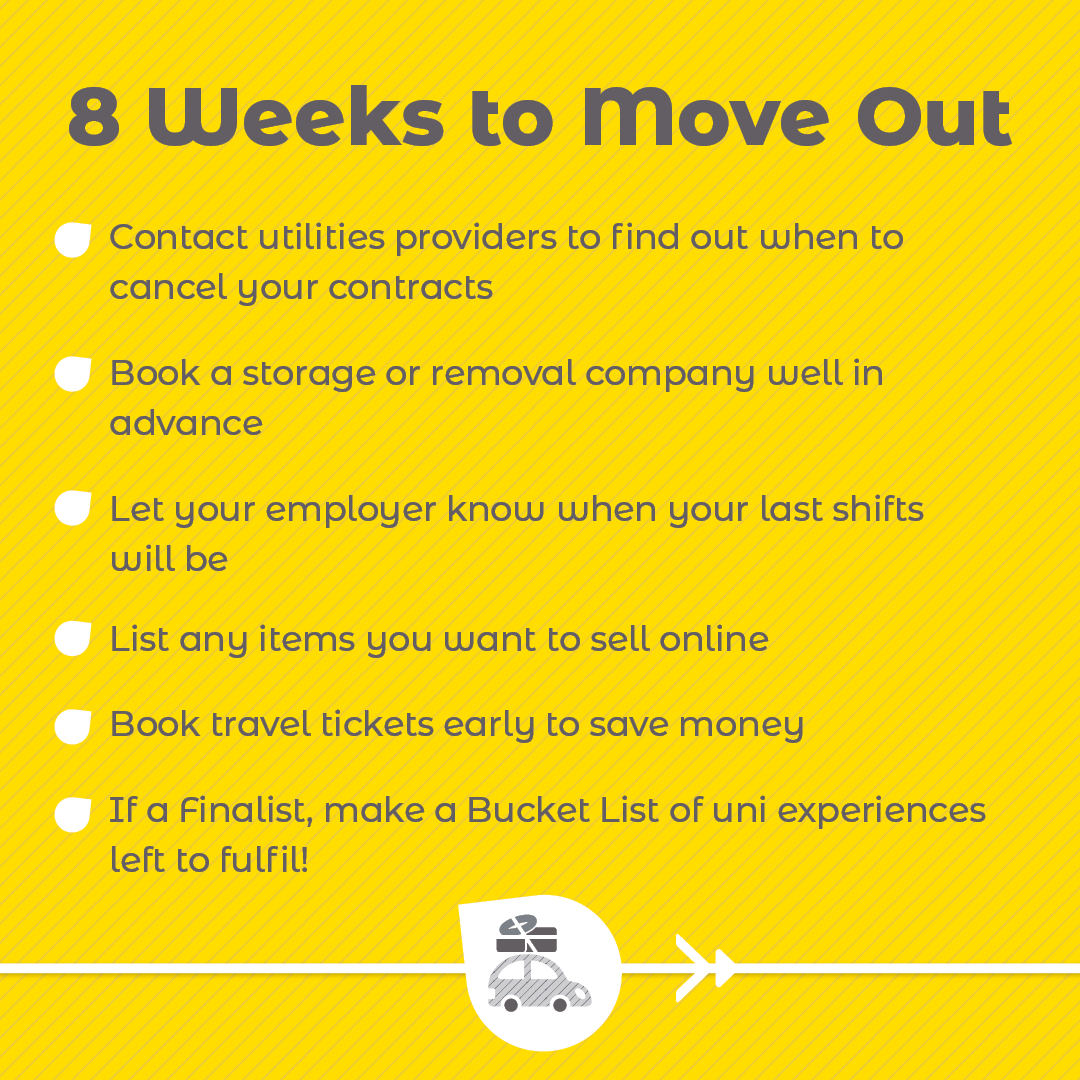 8 Weeks To Move Out checklist