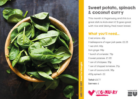 Sweet potato, spinach, and coconut curry
